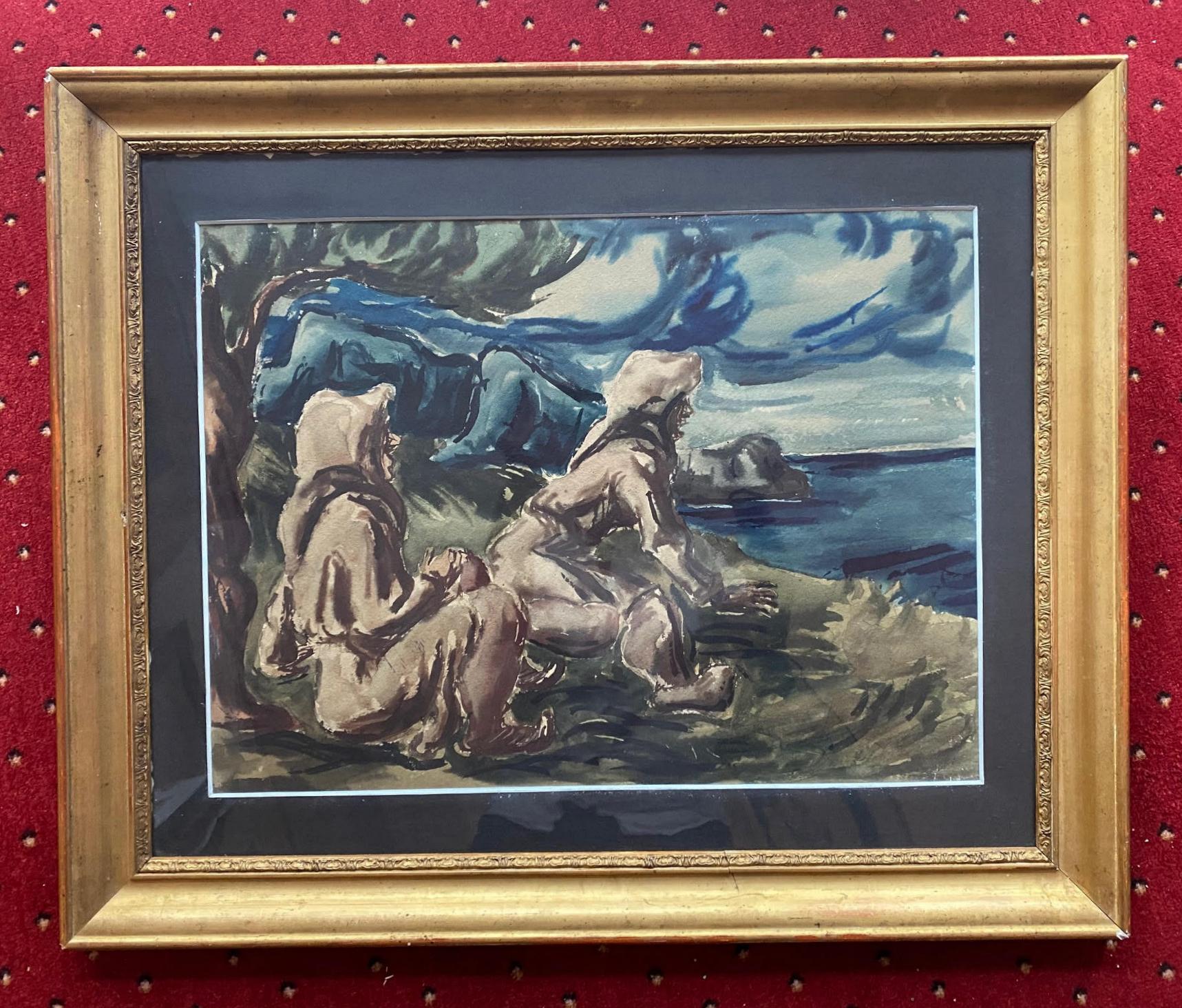 Gassebner, 'Zwei hockende Bäuerinnen' : unter Bäumen am Meer :