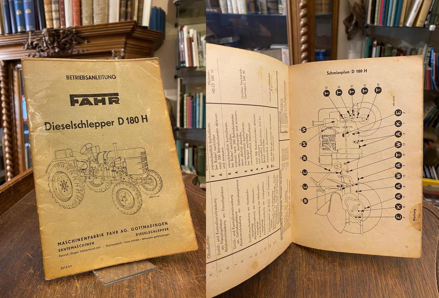 Fahr, Betriebsanleitung Fahr Dieselschlepper D 180 H.