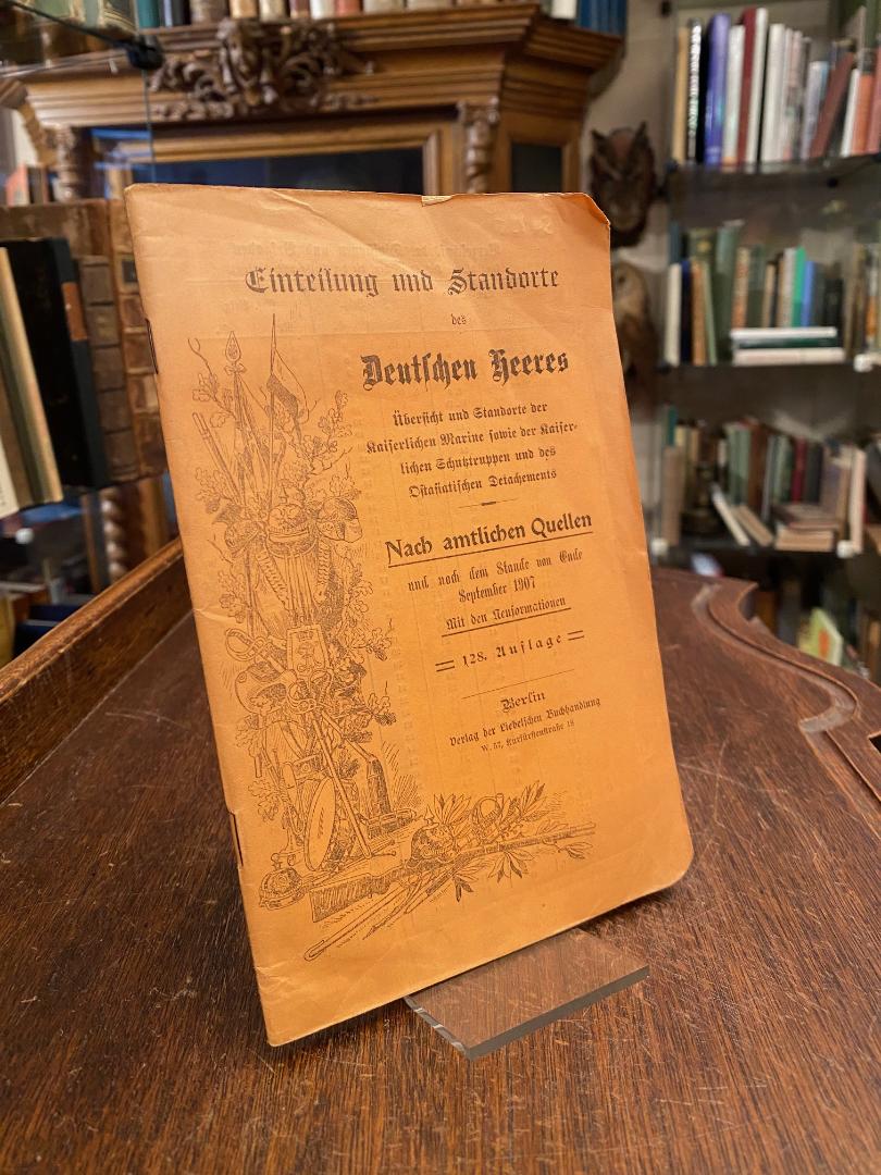 Einteilung und Standorte des Deutschen Heeres , Übersicht und Standorte der Kais