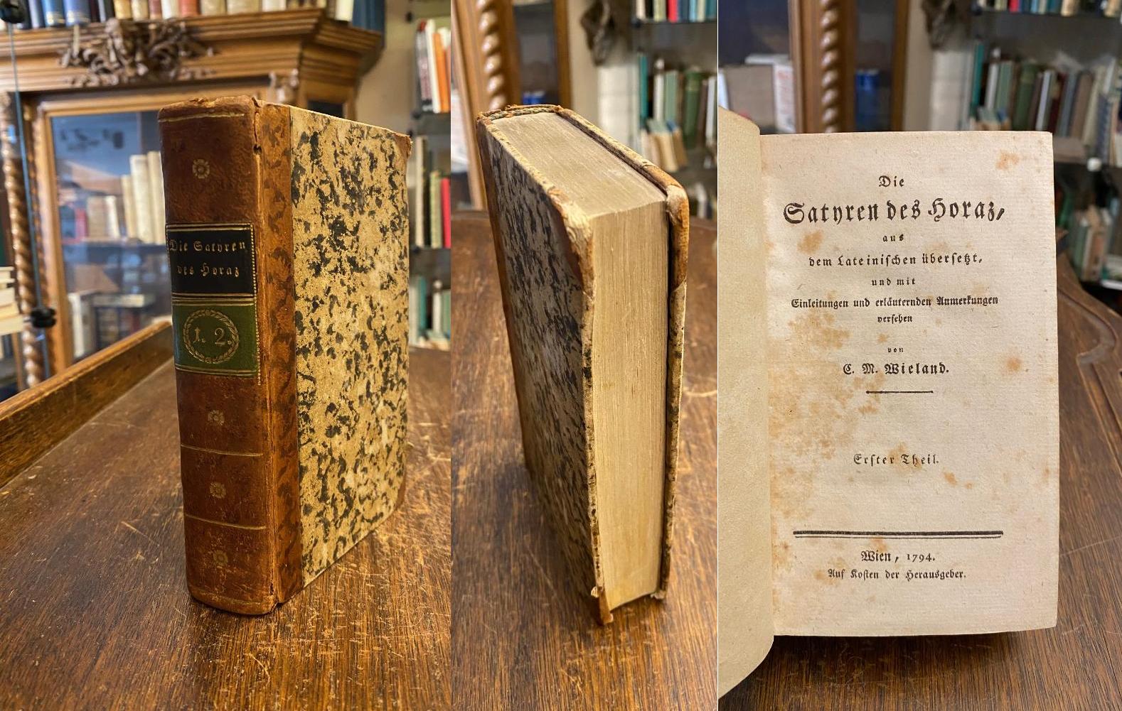 Quintus Horatius Flacus / Horaz (65v - 8v). - Wieland, Die Satyren des Horaz, au