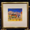 Springer, 'Eisenbahnwagen' : Eisenbahnwagon in Landschaft : Gouache in kräftiger
