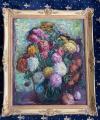 Eberhard, 'Blumenstillleben' : sehr großes Ölgemälde eines Chrysanthemen-Stilleb
